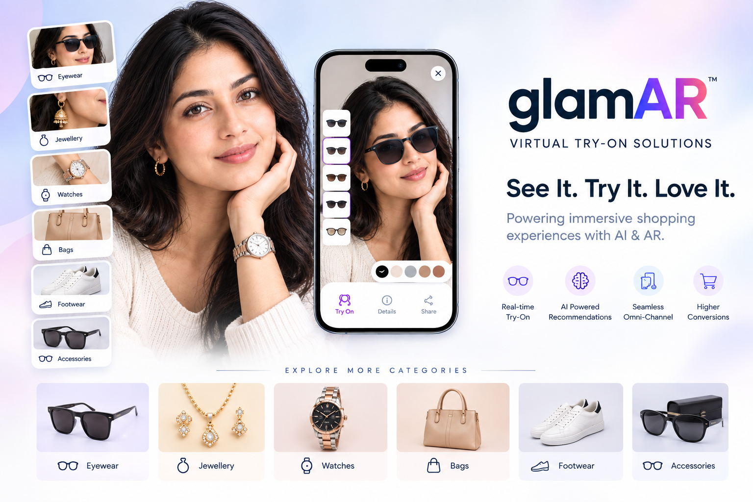 GlamAR virtual try-on platform